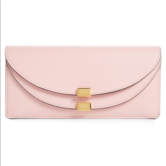 Chloe Georgia Slim Continental Wallet Pink NEW